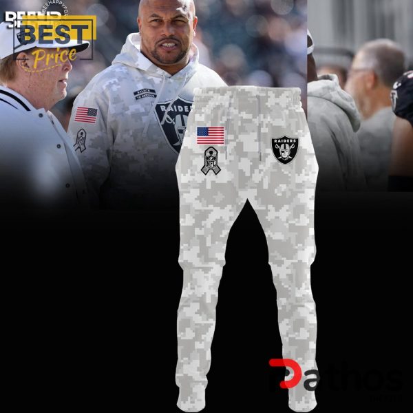 Las Vegas Raiders Camo 2024 Salute to Service Hoodie, Jogger, Cap