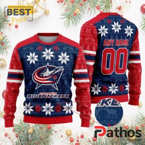 nhl columbus blue jackets custom ugly sweater for christmas 2 73zTD