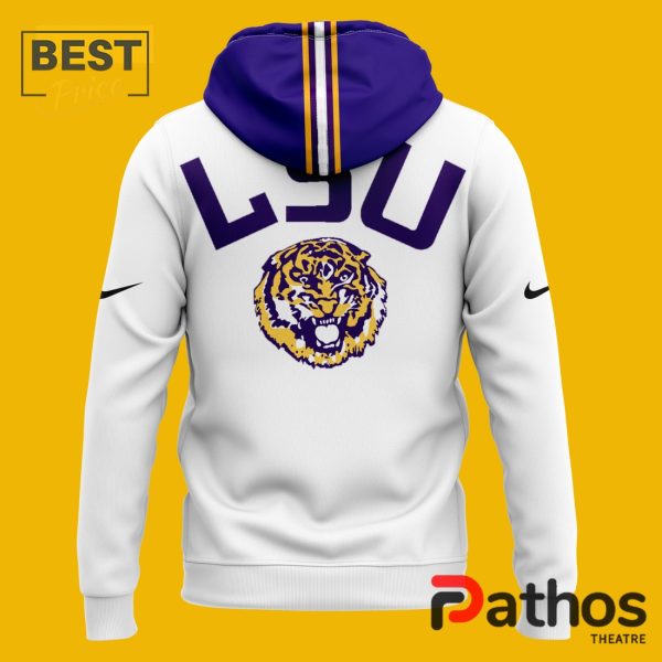 LSU Tigers 100 Years in Tiger Stadium Scratch White Hoodie