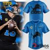 Men’s Blue Detroit Lions Baseball Jersey