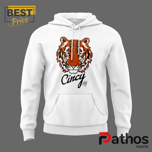 Men’s Cincinnati Bengals Football Team White Hoodie, Cap