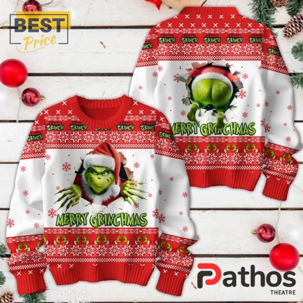 Merry Grinchmas 2024 Christmas Red Ugly Sweater