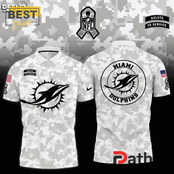 Miami Dolphins Camo 2024 Salute to Service Polo Shirt