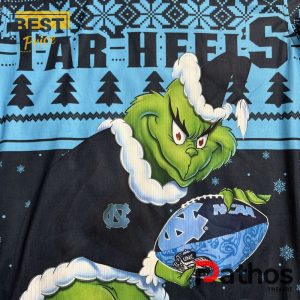 north carolina tar heels x grinch 2024 christmas ugly sweater 4 XOJ4b