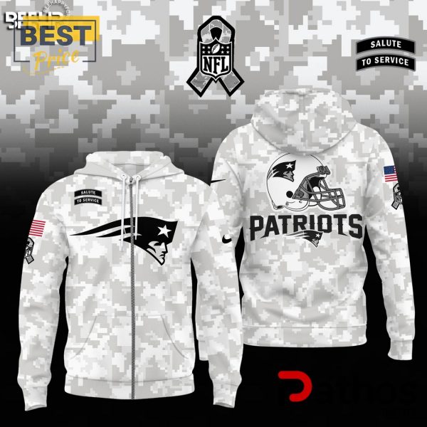 New England Patriots Camo 2024 Salute to Service Hoodie