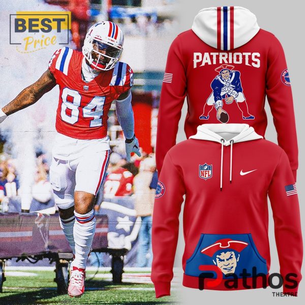 New England Patriots Nike Throwback Red Hoodie