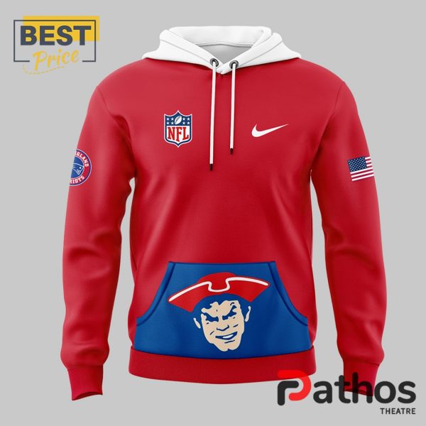 New England Patriots Nike Throwback Red Hoodie