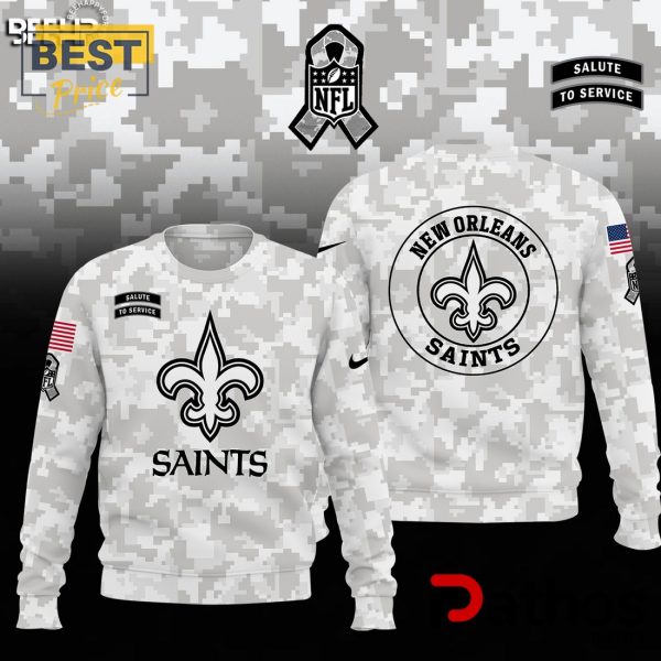 New Orleans Saints Camo 2024 Salute to Service Hoodie