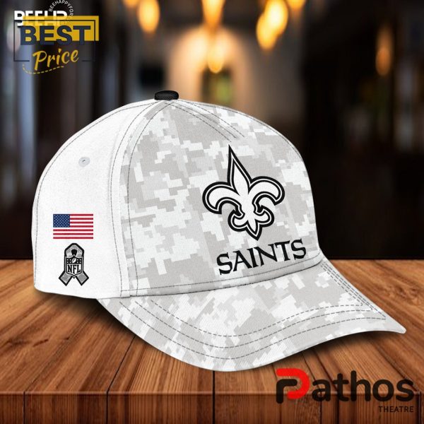 New Orleans Saints Camo 2024 Salute to Service Hoodie, Jogger, Cap