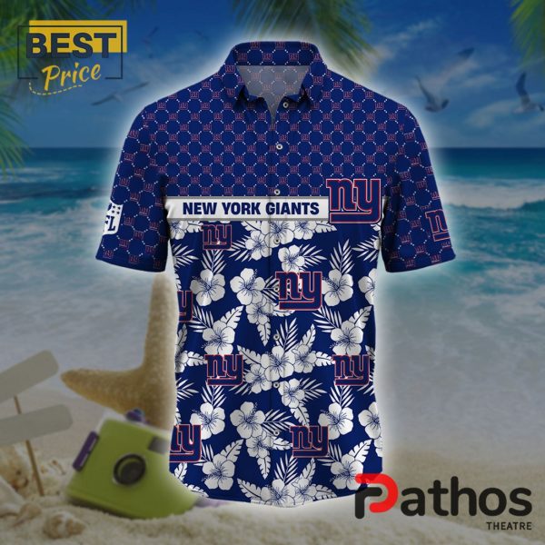 New York Giants NFL Palm Leaves Hawaiian Shirt