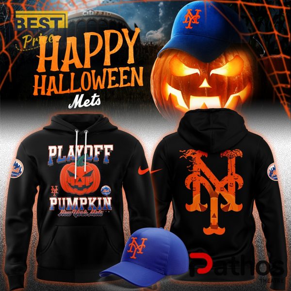 New York Mets 2024 Postseason Pumpkin Hoodie, Cap