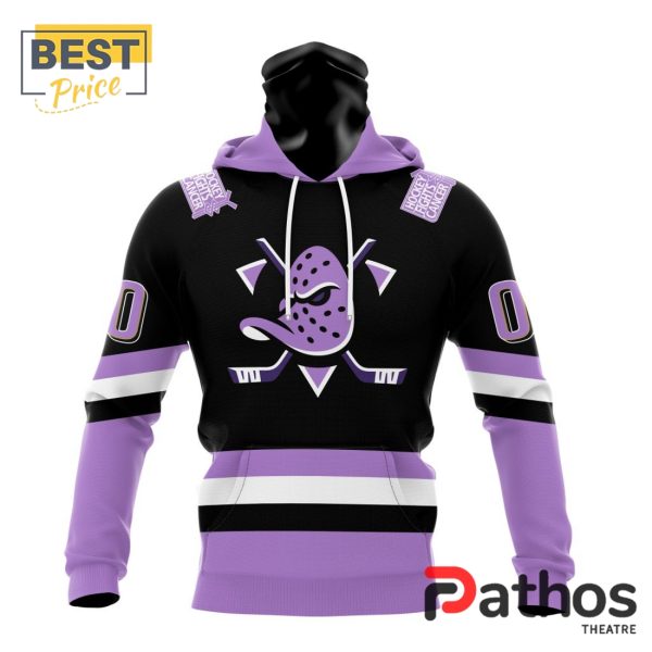 NHL Anaheim Ducks Home In Lavender Hockey Fight Cancer Hoodie