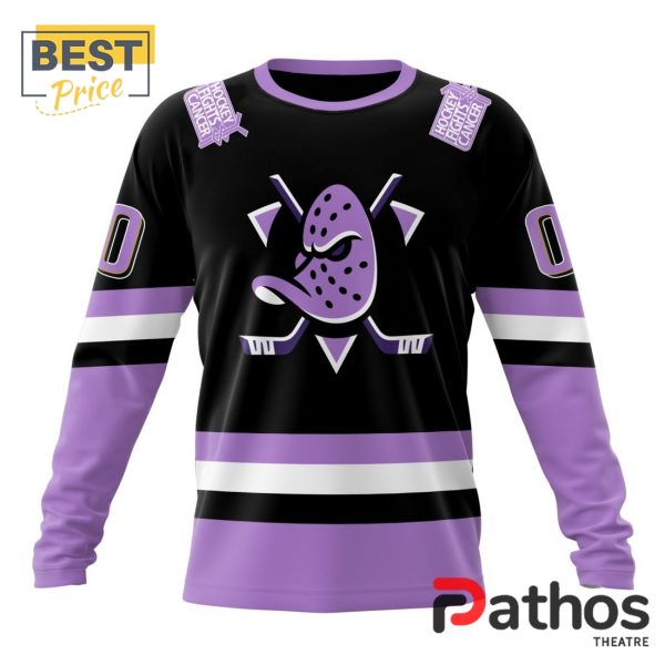 NHL Anaheim Ducks Home In Lavender Hockey Fight Cancer Hoodie