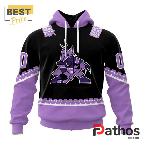 NHL Arizona Coyotes Home In Lavender Hockey Fight Cancer Hoodie