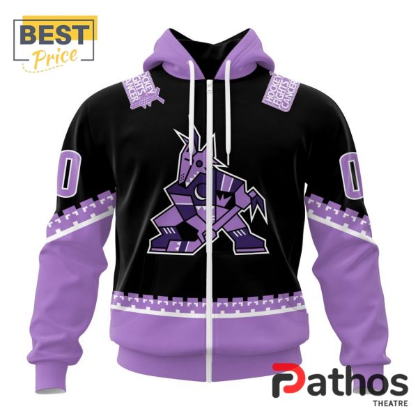 NHL Arizona Coyotes Home In Lavender Hockey Fight Cancer Hoodie