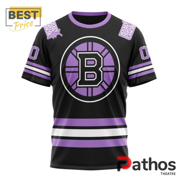 NHL Boston Bruins Home In Lavender Hockey Fight Cancer Hoodie