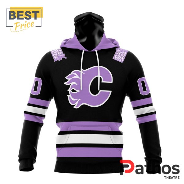 NHL Calgary Flames Home In Lavender Hockey Fight Cancer Hoodie