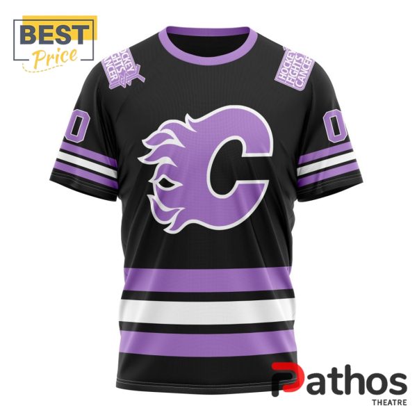 NHL Calgary Flames Home In Lavender Hockey Fight Cancer Hoodie