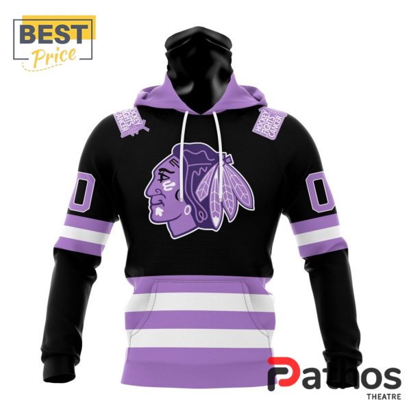 NHL Chicago Blackhawks Home In Lavender Hockey Fight Cancer Hoodie