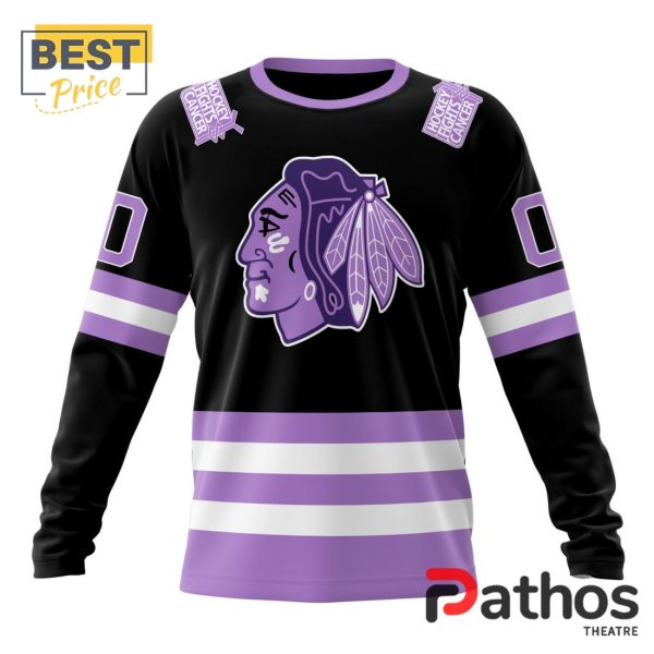 NHL Chicago Blackhawks Home In Lavender Hockey Fight Cancer Hoodie