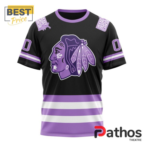 NHL Chicago Blackhawks Home In Lavender Hockey Fight Cancer Hoodie