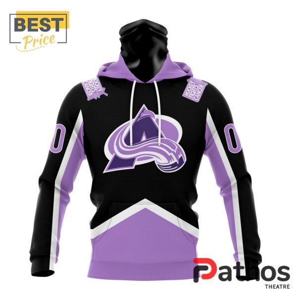 NHL Colorado Avalanche Home In Lavender Hockey Fight Cancer Hoodie