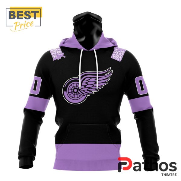 NHL Detroit Red Wings Home In Lavender Hockey Fight Cancer Hoodie