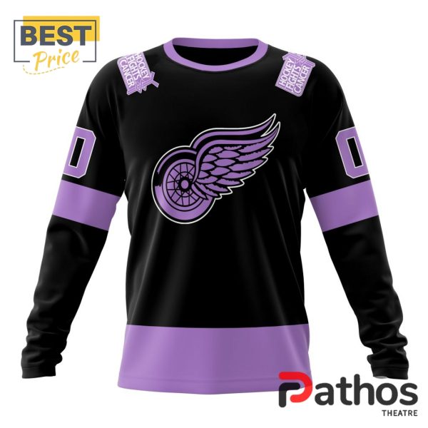 NHL Detroit Red Wings Home In Lavender Hockey Fight Cancer Hoodie