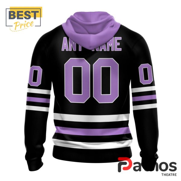 NHL Edmonton Oilers Home In Lavender Hockey Fight Cancer Hoodie