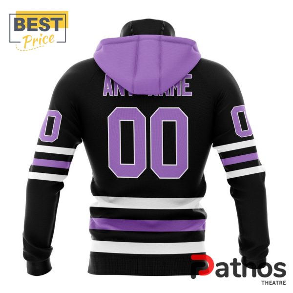 NHL Edmonton Oilers Home In Lavender Hockey Fight Cancer Hoodie