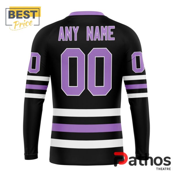 NHL Edmonton Oilers Home In Lavender Hockey Fight Cancer Hoodie