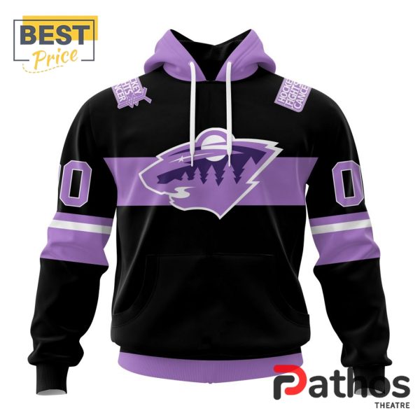 NHL Minnesota Wild Home In Lavender Hockey Fight Cancer Hoodie