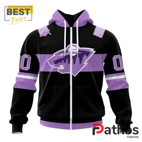 NHL Minnesota Wild Home In Lavender Hockey Fight Cancer Hoodie