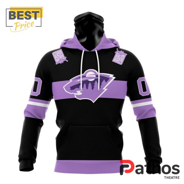 NHL Minnesota Wild Home In Lavender Hockey Fight Cancer Hoodie