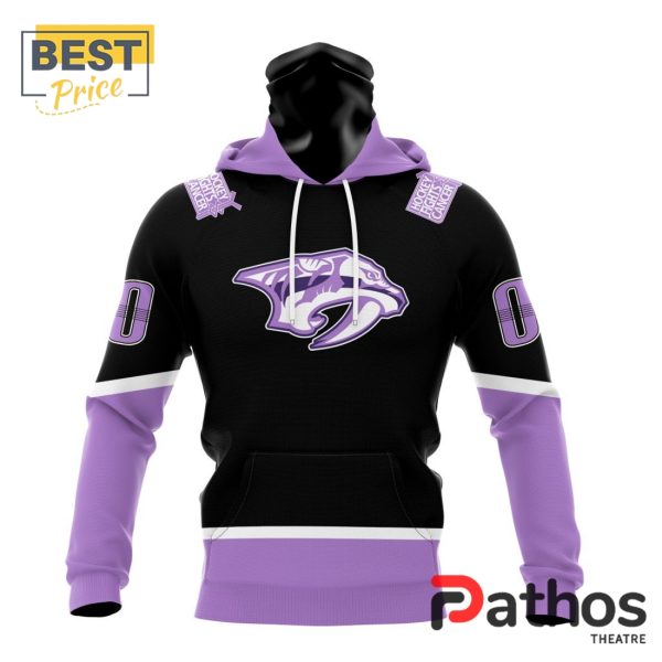 NHL Nashville Predators Home In Lavender Hockey Fight Cancer Hoodie