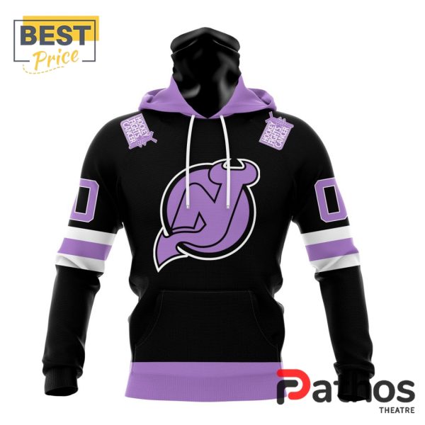 NHL New Jersey Devils Home In Lavender Hockey Fight Cancer Hoodie