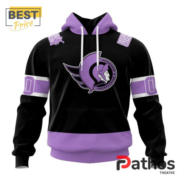 NHL Ottawa Senators Home In Lavender Hockey Fight Cancer Hoodie