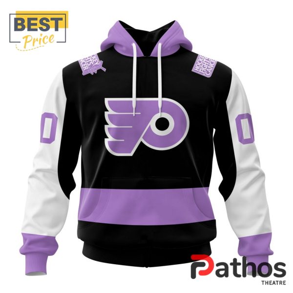 NHL Philadelphia Flyers Home In Lavender Hockey Fight Cancer Hoodie