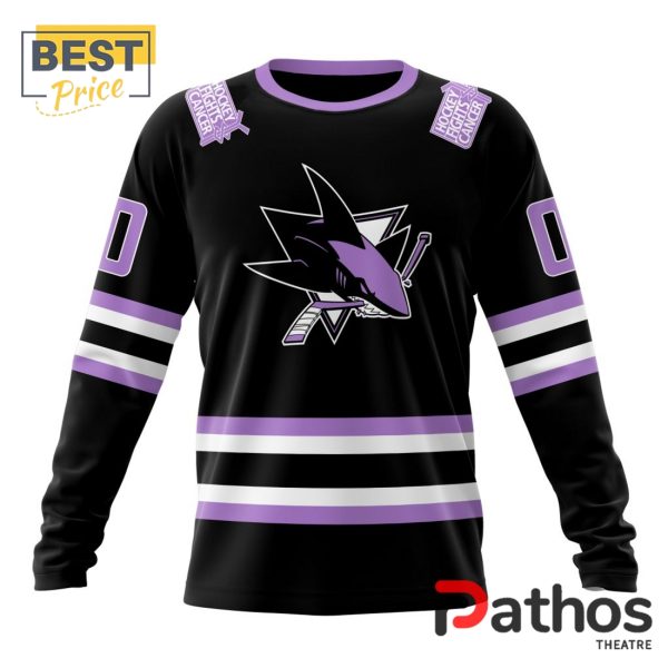 NHL San Jose Sharks Home In Lavender Hockey Fight Cancer Hoodie