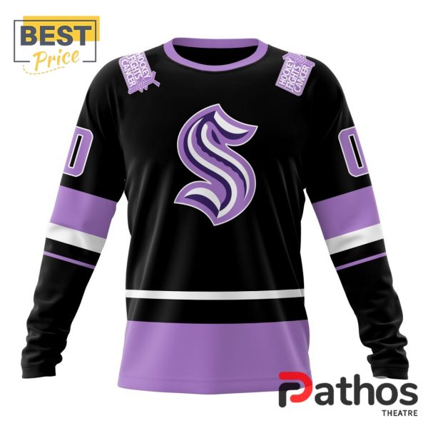 NHL Seattle Kraken Home In Lavender Hockey Fight Cancer Hoodie