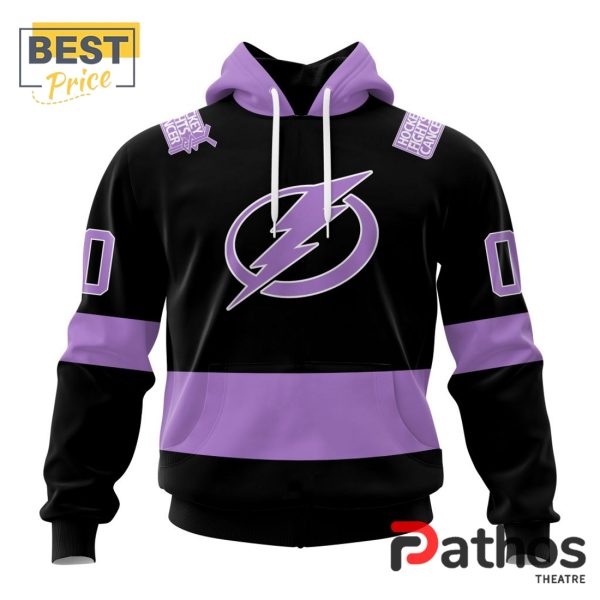 NHL Tampa Bay Lightning Home In Lavender Hockey Fight Cancer Hoodie