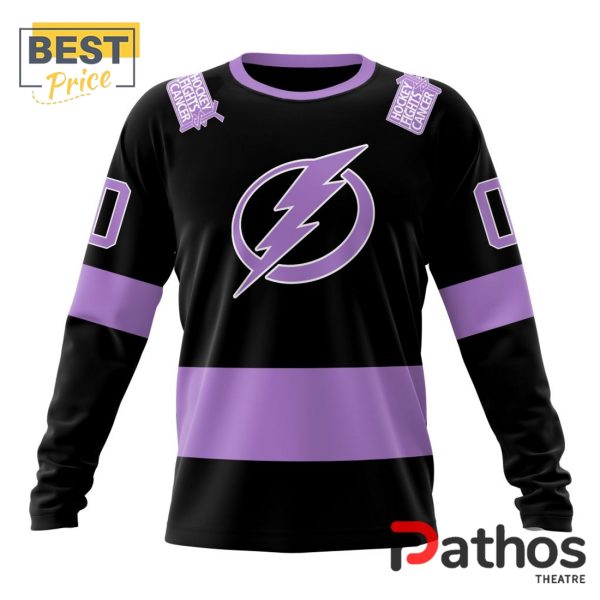 NHL Tampa Bay Lightning Home In Lavender Hockey Fight Cancer Hoodie