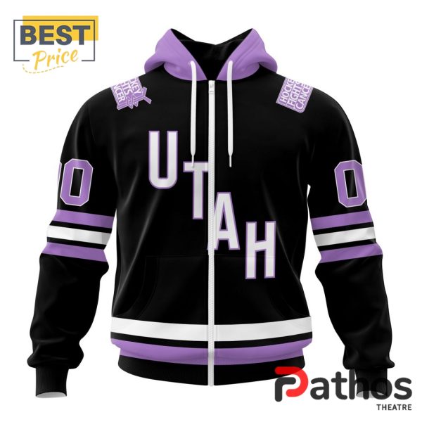 NHL Utah Hockey Club Home In Lavender Hockey Fight Cancer Hoodie