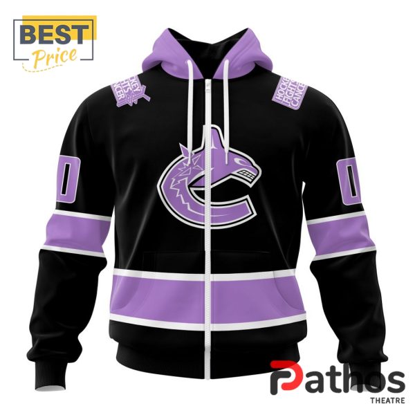 NHL Vancouver Canucks Home In Lavender Hockey Fight Cancer Hoodie