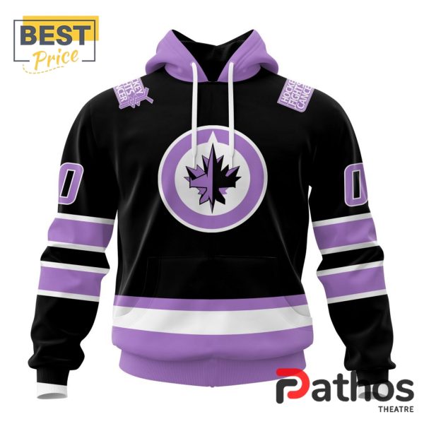 NHL Winnipeg Jets Home In Lavender Hockey Fight Cancer Hoodie