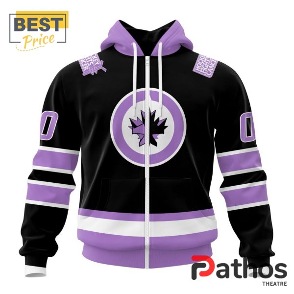 NHL Winnipeg Jets Home In Lavender Hockey Fight Cancer Hoodie