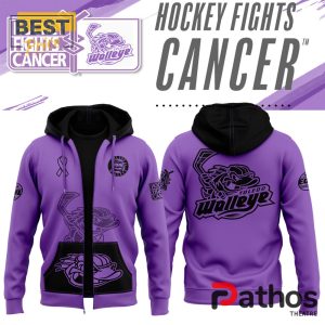 Toledo Walleye x Hockey Fights Cancer 2024 Zip Hoodie