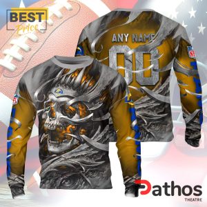 personalized los angeles rams nfl skull design hoodie 3 fY8gW