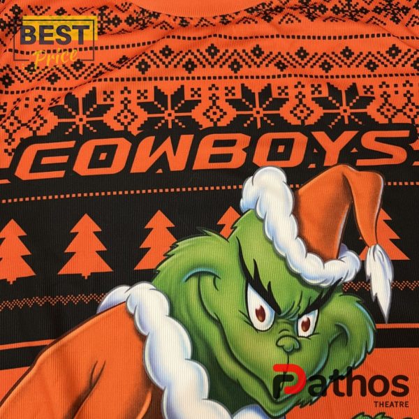 Oklahoma State Cowboys x Grinch 2024 Christmas Sweater