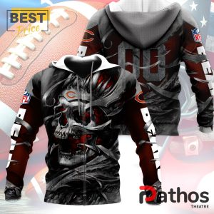 personalized chicago bears nfl skull design hoodie 4 64blj